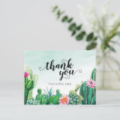 Waterverf Succulent Vrijgezellenfeest Flat Dank u Briefkaart (Staand voorkant)