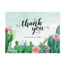 Waterverf Succulent Vrijgezellenfeest Flat Dank u