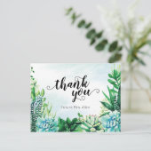 Waterverf Succulent Vrijgezellenfeest Flat Dank u Briefkaart (Staand voorkant)