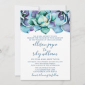 Waterverf Succulent Wedding Kaart (Voorkant)