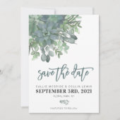 Waterverf Succulent Wedding Save the Date (Voorkant)