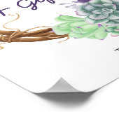 Waterverf Succulente Baby shower Kaarten en cadeau Poster (Hoek)