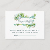 Waterverf Succulente Baby shower Luierspoeling Informatiekaartje (Voorkant)