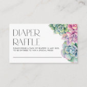 Waterverf Succulente Baby shower Luierspoeling Informatiekaartje (Voorkant)