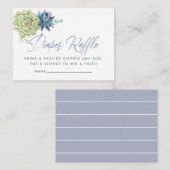Waterverf Succulente Baby shower Luierspoeling Informatiekaartje (Voorkant / Achterkant)