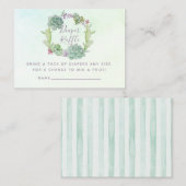 Waterverf Succulente Baby shower Luierspoeling Informatiekaartje (Voorkant / Achterkant)