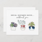 Waterverf succulente cactus sociale afstand notitiekaartje (Voorkant / Achterkant)