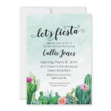 Waterverf Succulente Fiesta Bruiloftsuitnodiging