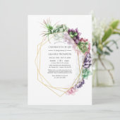 Waterverf Succulente geometrische vierling van het Kaart (Staand voorkant)