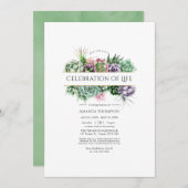 Waterverf Succulente geometrische vierling van het Kaart (Voorkant / Achterkant)