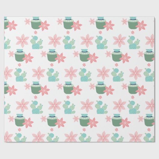 Waterverf Succulente Planten Cadeaupapier (Vlak)