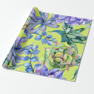 Waterverf Succulente Planten Cadeaupapier