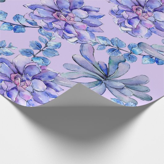 Waterverf Succulente Planten Cadeaupapier (Hoek)