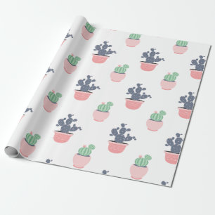 Waterverf Succulente Planten Cadeaupapier