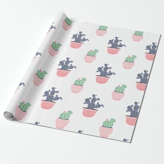 Waterverf Succulente Planten Cadeaupapier (Uitgerold)