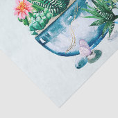 Waterverf Succulente Planten in de potten Tissuepapier (Detail)