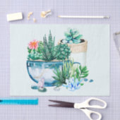 Waterverf Succulente Planten in de potten Tissuepapier (Craft)