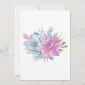 Waterverf Succulenten Baby Douche Uitnodigingen (Achterkant)