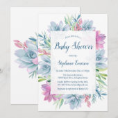 Waterverf Succulenten Baby Douche Uitnodigingen (Voorkant / Achterkant)