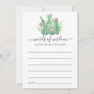 Waterverf Succulenten Baby Shower Advieskaart