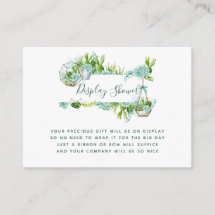 Waterverf Succulenten Baby Shower Display Shower Informatiekaartje
