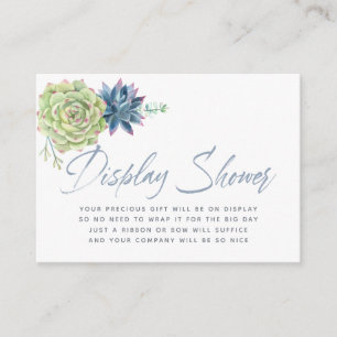 Waterverf Succulenten Baby Shower Weergave Shower Informatiekaartje