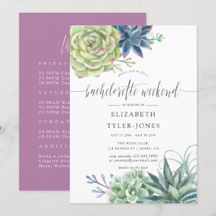 Waterverf Succulenten Bachelorette Weekend Agenda Kaart