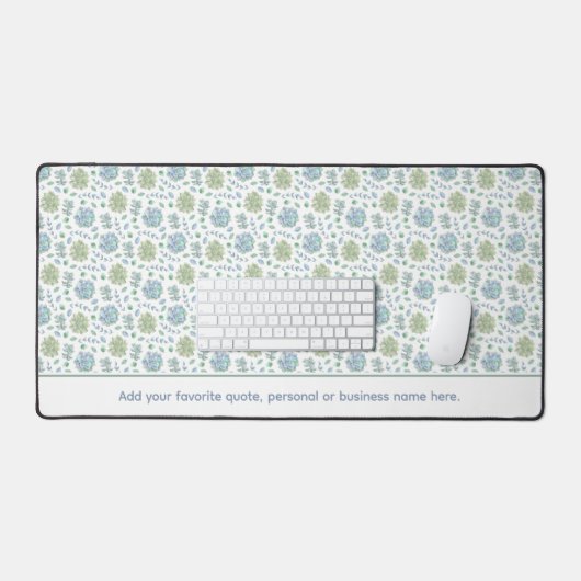 Waterverf Succulenten Blauw & Groen Aangepaste Tek Bureaumat (Keyboard & Muis)