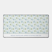 Waterverf Succulenten Blauw & Groen Aangepaste Tek Bureaumat (Voorkant)