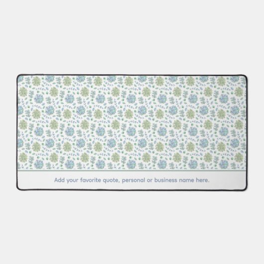 Waterverf Succulenten Blauw & Groen Aangepaste Tek Bureaumat (Voorkant)