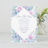 Waterverf Succulenten Bloemige Boho Bewaar De Datu Save The Date (Staand voorkant)