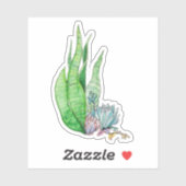 Waterverf Succulenten Botanisch Groen Sticker (Vel)