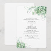 Waterverf succulenten bruiloft repetitie diner kaart (Voorkant / Achterkant)