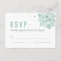 Waterverf Succulenten Bruiloft RSVP Behuizing Kaar