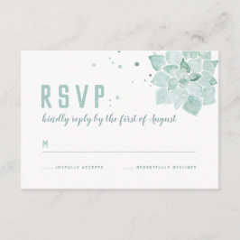 Waterverf Succulenten Bruiloft RSVP Behuizing Kaar Kaartje