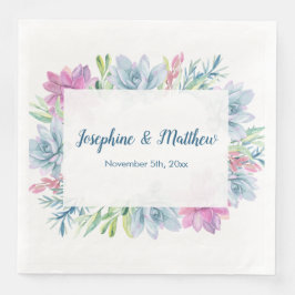 Waterverf Succulenten Bruiloft Servetten
