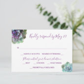 Waterverf Succulenten Bruiloft Uitnodiging RSVP Ka (Staand voorkant)