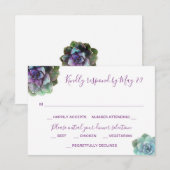 Waterverf Succulenten Bruiloft Uitnodiging RSVP Ka (Voorkant / Achterkant)