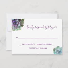 Waterverf Succulenten Bruiloft Uitnodiging RSVP Ka