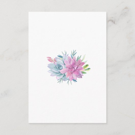 Waterverf Succulenten Bruiloft Wensen Well Kaarten (Achterkant)