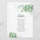 Waterverf succulenten. Cacti-trouwzitje Kaart (Voorkant / Achterkant)