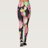 Waterverf succulenten: cactus bloemmotief. leggings (Achterkant)