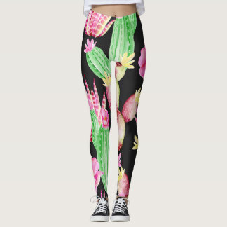 Waterverf succulenten: cactus bloemmotief. leggings