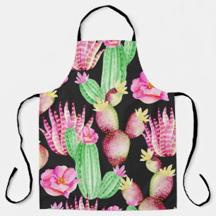 Waterverf succulenten: cactus bloemmotief. schort