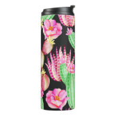 Waterverf succulenten: cactus bloemmotief. thermosbeker (Gedraaid links)