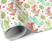 Waterverf succulenten, cactussen naadloos patroon. cadeaupapier (Rol Hoek)