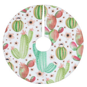 Waterverf succulenten, cactussen naadloos patroon. kerstboom rok