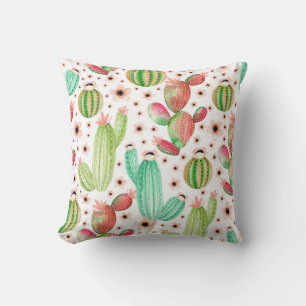 Waterverf succulenten, cactussen naadloos patroon. kussen