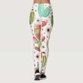 Waterverf succulenten, cactussen naadloos patroon. leggings (Achterkant)