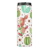 Waterverf succulenten, cactussen naadloos patroon. thermosbeker (Achterkant)
